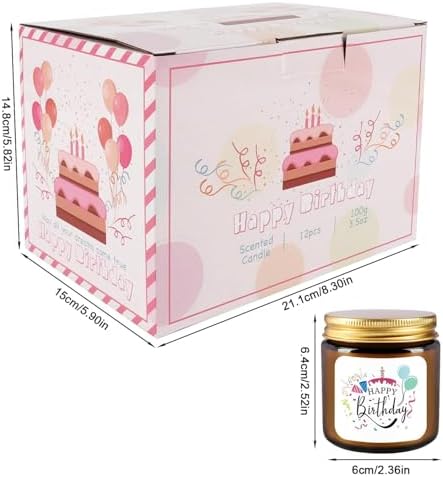 12-Pack Birthday Scented Candles, 3.05 oz Each, Natural Soy Wax, Long-Lasting Romantic Fragrance, Funny Happy Birthday Gift Set, Unique Gifts for Women Men, Gift-Ready - Image 4