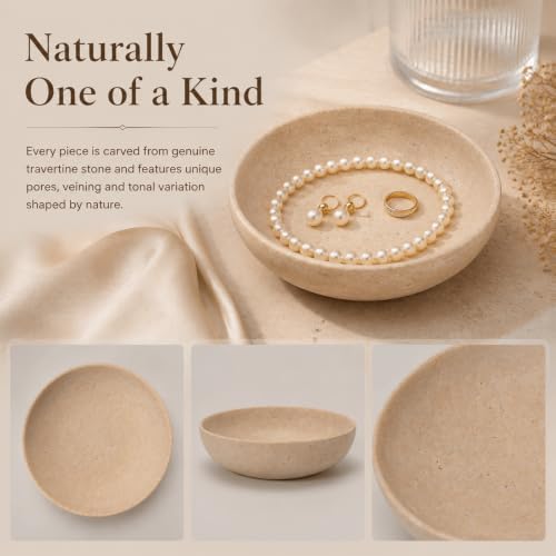 Faux Travertine Decorative Bowl, 6.1-Inch Key Bowl & Jewelry Dish - Image 4