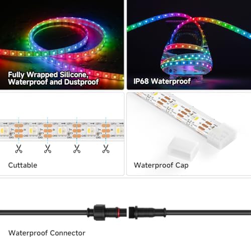 BTF-LIGHTING RGB+Cool White SK6812 LED Strip 16.4FT 300LED DC12V IP68 - Image 2