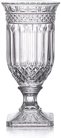 Joeyan 13" Glass Urn Vase,Tall Centerpiece with Ripple Diamond Pattern by JoeyanHousehold