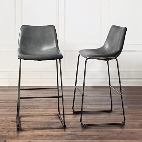 Waleaf 30 Inch Counter Height Bar Stools Set of 2, Faux Leather Bar Chairs by Waleaf