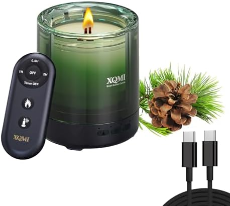 Scented Candle with Remote Ignite,Smart Scented Candle with Multiple Protection Functions,Highly Scented & Long Lasting(Burning 35H,North American Pine Needles) by XQMIScenteedCandle