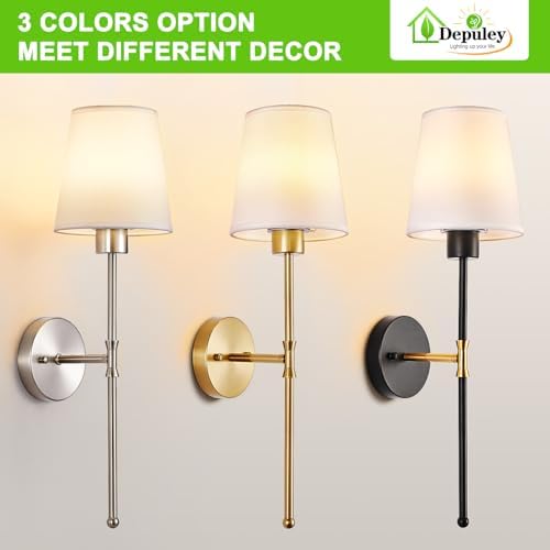 Depuley Battery Operated Wall Sconce: Set of 2 Wireless Wall Lights with Remote for Bedroom - 12 Colors Rechargeable Wall Lamp for Living Room Dining Room Hallway Bathroom Staircases - Nickel 24 Inch - Image 7