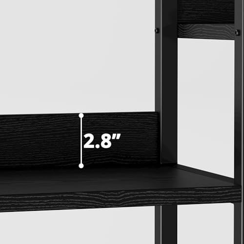 IRONCK Triple Wide 5-Tier Bookshelf with Metal Frame, Vintage Black - Image 5