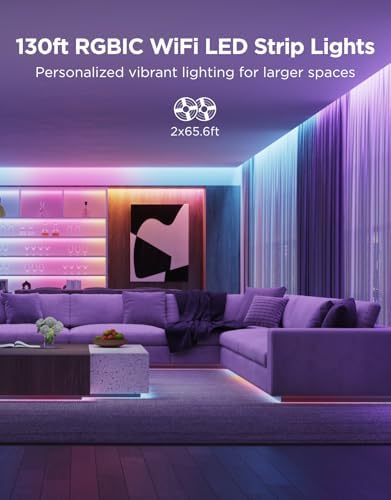 Govee 131.2ft RGBIC LED Strip Lights, Work with Alexa and Google Assistant - Image 2