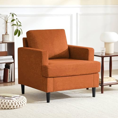 Weture Mid-Century Accent Chair, Orange Armchair Living Room Chairs, 2 Pack by Weture