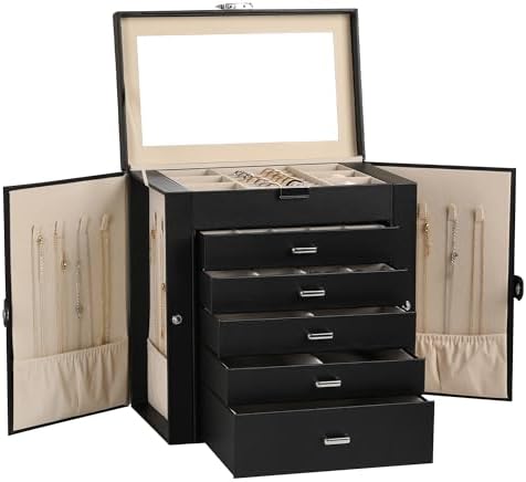 Frebeauty 6-Layer Jewelry Box for Women,Large Jewelry Organizer with Drawer by Frebeauty