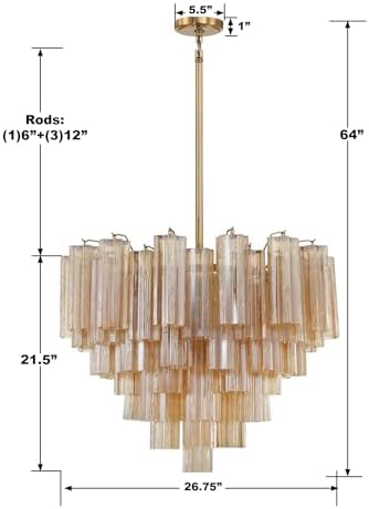 Crystorama Addis 12 Light Aged Brass Chandelier - Image 6