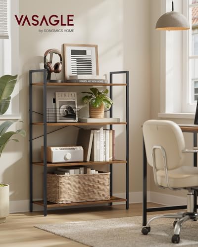 VASAGLE 4-Tier Bookshelf, Bookcase with Shelves, Storage Shelf, Living Room - Image 2