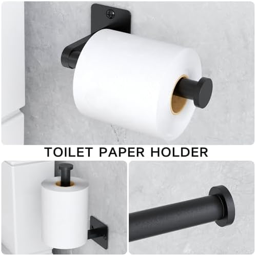 KLJKPA Black Bathroom Accessories Set, 4-Piece Bathroom Hardware Set - Image 4