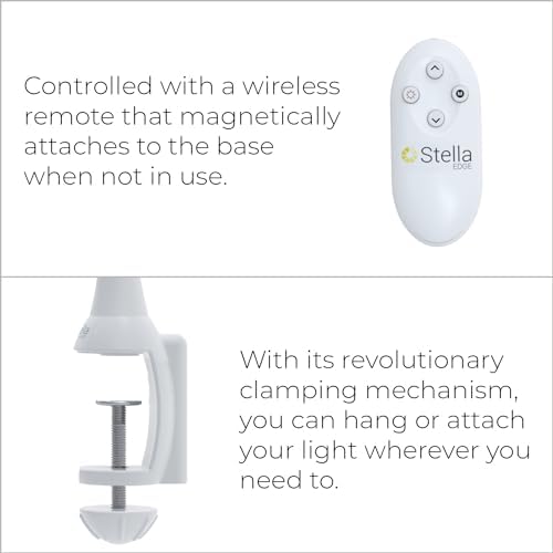 Stella Edge Premium 10W LED Desk Clamp Task Lamp - White - Adjustable Dimmable Low Vision Light - Macular Degeneration Lighting - Hobby Crafting Sewing - Image 6