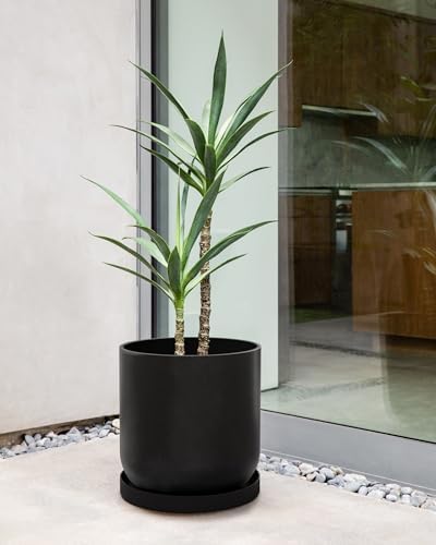 Veradek Mason Series Lima Planter & Drip Tray - Large Round Outdoor Planter - Image 5