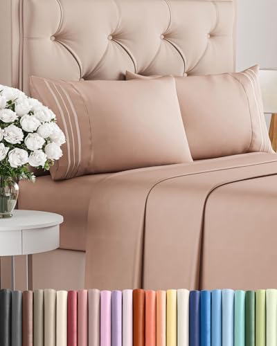 Full Size 4 Piece Sheet Set - Comfy Breathable & Cooling Sheets - Mauve by CGKUnlimited