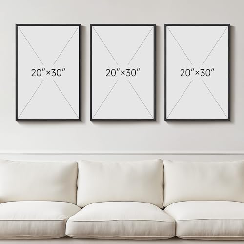 Large Framed Black and White Abstract Wall Art for Living Room, 20x30 Inch - Image 3