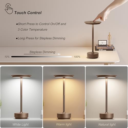 TBBGA 1 Pack Rechargeable Table Lamps Cordless, 5000mAh Outdoor Table Light - Image 2