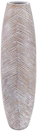 Leewadee Decorative Tall Floor Vase for Living Room Decor, 34 inches, White Wash, Resin - Image 3