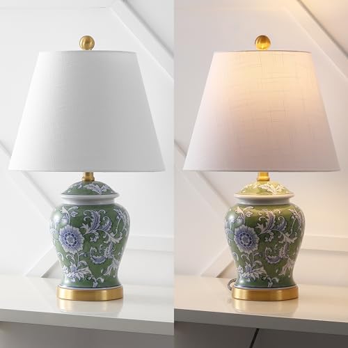 JONATHAN Y Penelope Ginger Jar 22" LED Table Lamp, Green/White - Image 5