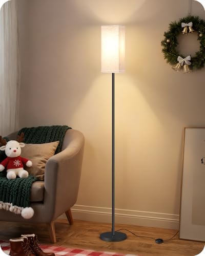 Set of 2 Floor Lamps for Living Room, Modern Tall Standing Lamps with Foot Switches, Bulb Not Included, 64.6'', for Living Room, Bedroom, Kids Room, ETL Listed, Beige and Black E07LDP205W1 - Image 2