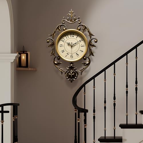 Vintage Wall Clocks Living Room,Elegant Retro Silent Wall Clock,Decorative Antique Victorian Wall Clocks Battery Operated for Bedroom Kitchen Entryway Office Decor 21"x15" - Image 7
