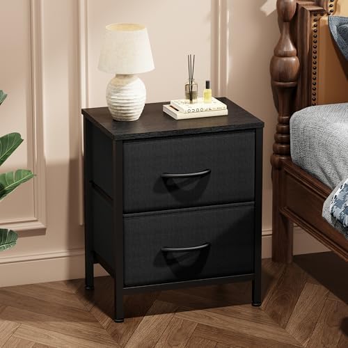 Sweetcrispy Nightstands Set of 2 with 2 Storage Drawer, Small Bedside Table - Image 2