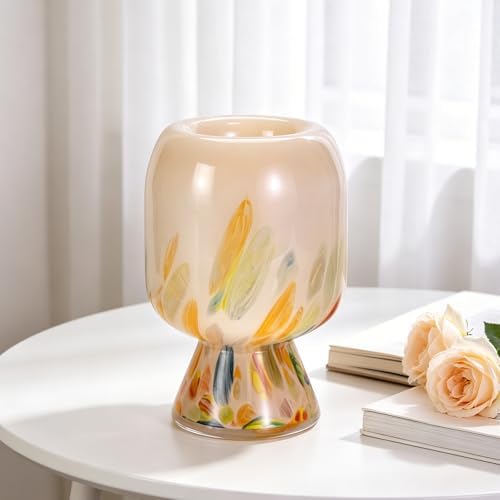 KAMMAK Glass Vase,Colored Hand Blown Decorative Vase - Image 5