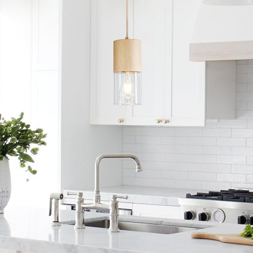 Gold Pendant Light Fixtures, Adjustable Modern Pendant Lights for Kitchen Island, Industrial Clear Glass Pendant Lights for Dining Table Hallway Bedroom Living Room,1 Pack - Image 7