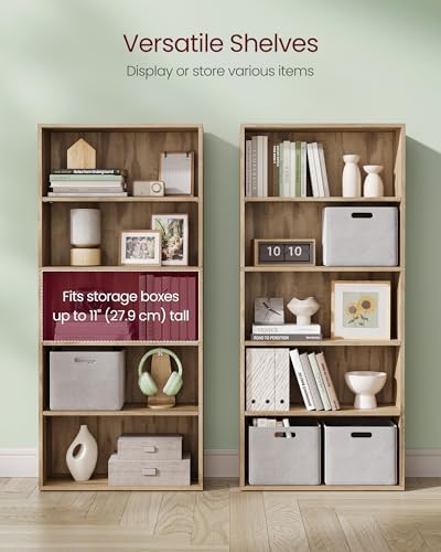 VASAGLE 5-Tier Bookshelf, Storage Organizer, 23.6 x 9.4 x 52.8 Inches - Image 5