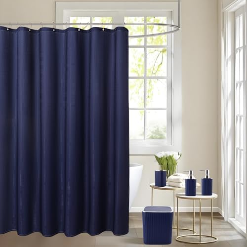 XLHOMO 26PC Bathroom Accessories Set - Gorgeous Blue Bathroom Set, Bathroom Accessory Set, Blue Shower Curtain Set with Bathtub Mats for Shower Tub - Image 5