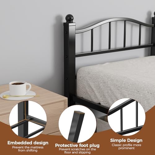 Metal Twin XL Bed Frame with Headboard - Image 6