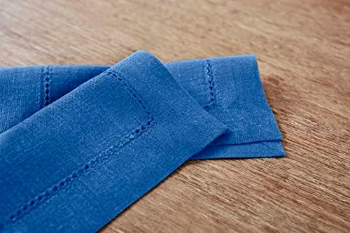 Solino Home 100% Linen Cocktail Napkins Indigo Blue, 6 x 6 in, Set of 12 - Image 3