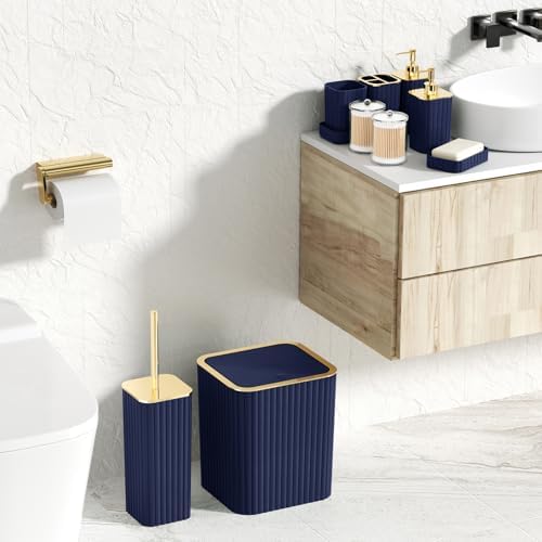XLHOMO Bathroom Accessories Set - Gorgeous Navy Blue Bathroom Set, 10PC - Image 5