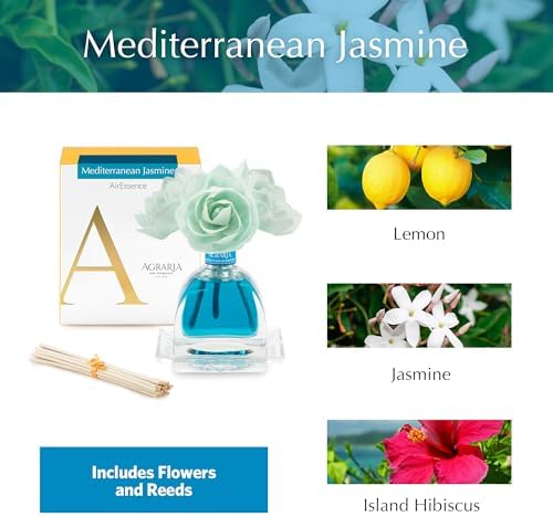 AGRARIA Mediterranean Jasmine AirEssence Reed Diffuser Set, 7.4 fl oz - Image 3