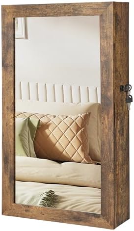SONGMICS Lockable Jewelry Cabinet Armoire with Mirror, Wall-Mounted by SONGMICSbySONGMICSHOME