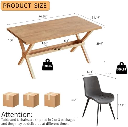 HIPIHOM Dining Table Set for 4,Kitchen Table with Dining Chairs - Image 7