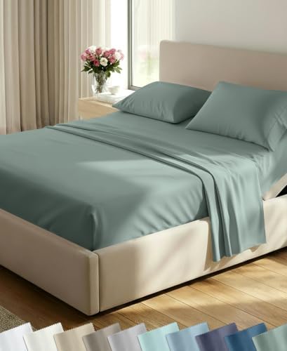 California Design Den Soft 100% Cotton Sateen Split King Sheet Set, 5 Pcs by CaliforniaDesignDen