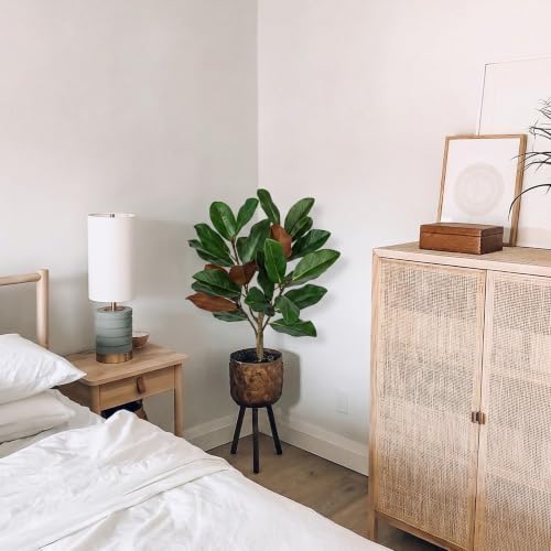 Briful 23.6 in Artificial Magnolia Plant with Dual-Tone Leaves in Black Pot - Image 5