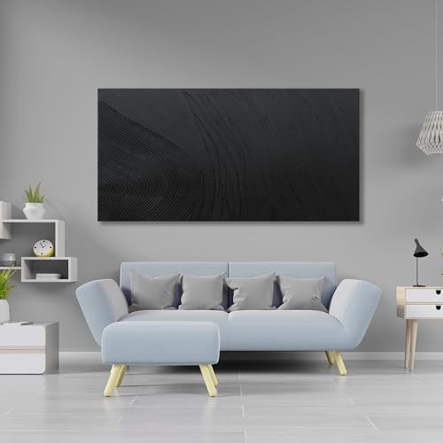 Canvas Wall Art Decor Modern Textured Wall Art Decor Canvas Art Wall Decor Black Silence Wall Painting Decorations Artwork Wall Art Prints for Room Living Room Bedroom Office Decor 24"X48" - Image 4
