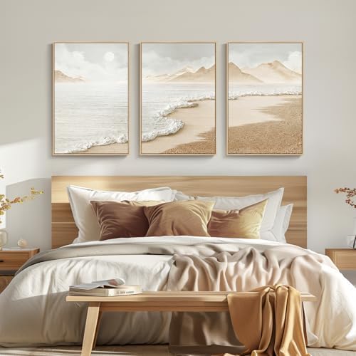 Large Framed Boho Abstract Beach Wall Art for Living Room, 24x36 Inch - Image 3