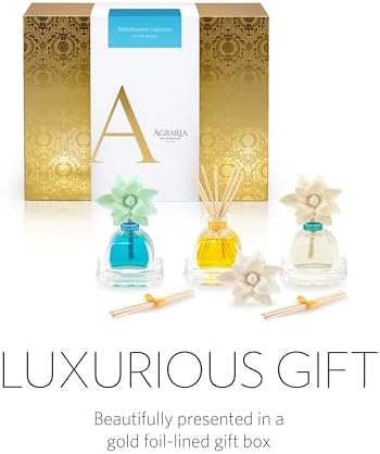 AGRARIA At The Beach PetiteEssence Collection, Handmade Sola Flower Reed Diffuser Set of 3, Luxury Home Fragrance Scented Oil Diffuser Gift Set - Image 5