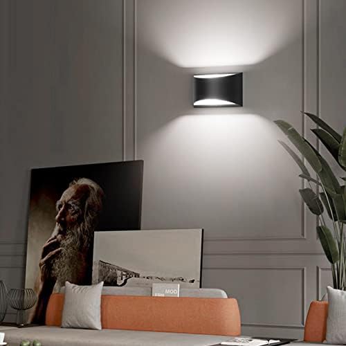 Aipsun Indoor Black Modern LED Wall Sconce Interior Wall Lights Set of 2 Hardwired Up and Down Wall Mount Light for Living Room Bedroom Hallway Corridor Cool White 6000K(with G9 Bulbs) - Image 5