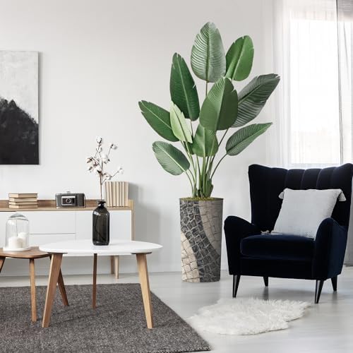 Artificial Tree in Geometric Pattern Planter, Fake Bird of Paradise Silk Tree for Indoor and Outdoor Home Decoration - 67" Overall Tall (Plant Pot Plus Tree) by SIGNWIN