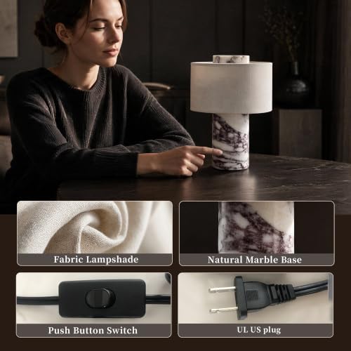 Plug-in Marble Table Lamp, Natural Stone Lamps Luxury Decorative Table Lamp - Image 4