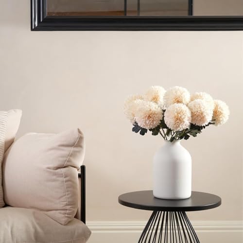 SilkSerenade Large White Matte Flower Vase for Bedroom Kitchen Living Room Table, Contemporary Farmhouse Decorative Arlo Flowers Iron Vases, Rustic Tall Earthy Wabi Sabi Modern Centerpieces Home Decor - Image 5