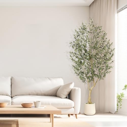 Realead 7ft Artificial Olive Tree with Tall Exquisite Planter - Image 2
