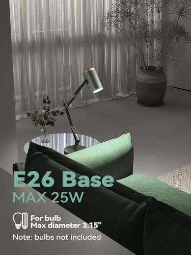 TORCHSTAR Tall Swing Arm Desk Lamp with Wooden Accent, Large Size, Green - Image 6