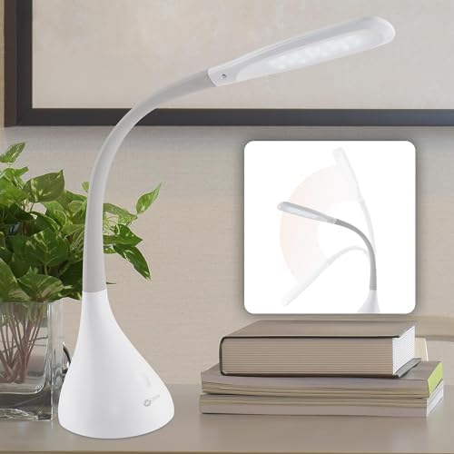 OttLite Creative Curves LED Desk Lamp with USB Port, White/Grey by Ottlite