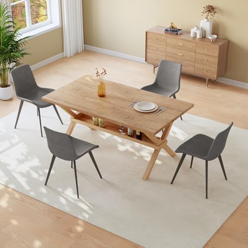 HIPIHOM Dining Table Set for 4,Kitchen Table with Dining Chairs by HIPIHOM