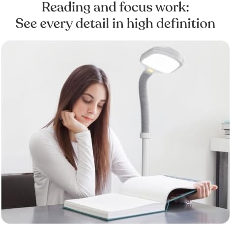 Brightech Litespan - Bright LED Floor Reading Lamp for Over Chair Crafts and Reading, Estheticians' Light for Lash Extensions, Adjustable Standing Lamp for Living Room, Bedroom, Office - White - Image 2