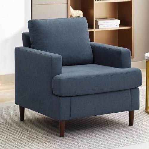 Weture Mid-Century Accent Chair, Blue Grey Armchair Living Room Chairs by Weture