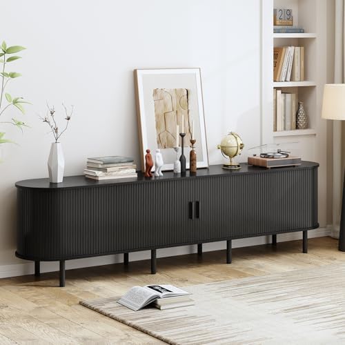 ComfyCorner 86.6" Mid Century Modern TV Stand with Sliding Doors for 90" TV - Image 4